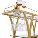 Golden Bar& Serving Cart with Wine Rack&Glass Holder for Home with WheDobaDealsexpress.shopGolden Bar& Serving CartHighlights
Simple and Elegant Design: The perfect curve and original design make it stand out from the crowd;
Large Stoage Unit: three levels for storing wine or pla