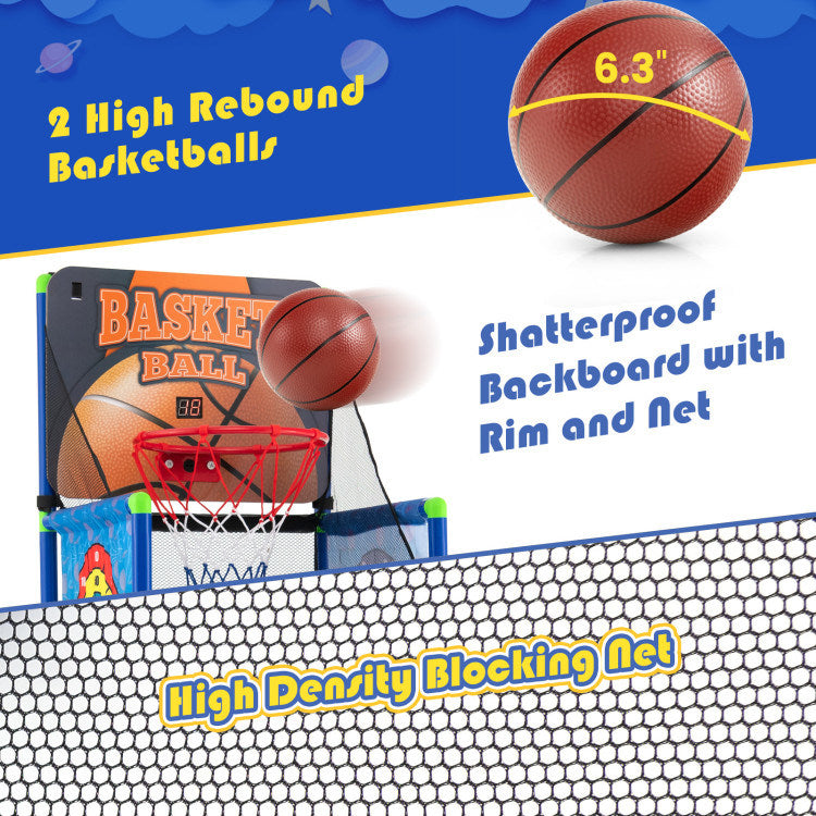 Kids Basketball Arcade Game with Electronic Scoreboard and Sound EffecDobaDealsexpress.shopKids Basketball Arcade GameHighlights
2-in-1 Game Provides More Fun: This basketball arcade game is also available for sticky balls game, and the package includes 2 high rebound basketballs, a