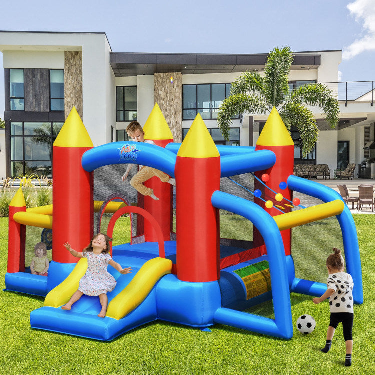Inflatable Soccer Goal Ball Pit Bounce House Without BlowerDobaDealsexpress.shopInflatable Soccer Goal Ball Pit Bounce HouseHighlights
Experience Jumping Fun: The inflatable castle has a large jumping area for kids to play, which can inspire their interest in sports and avoid them to be i