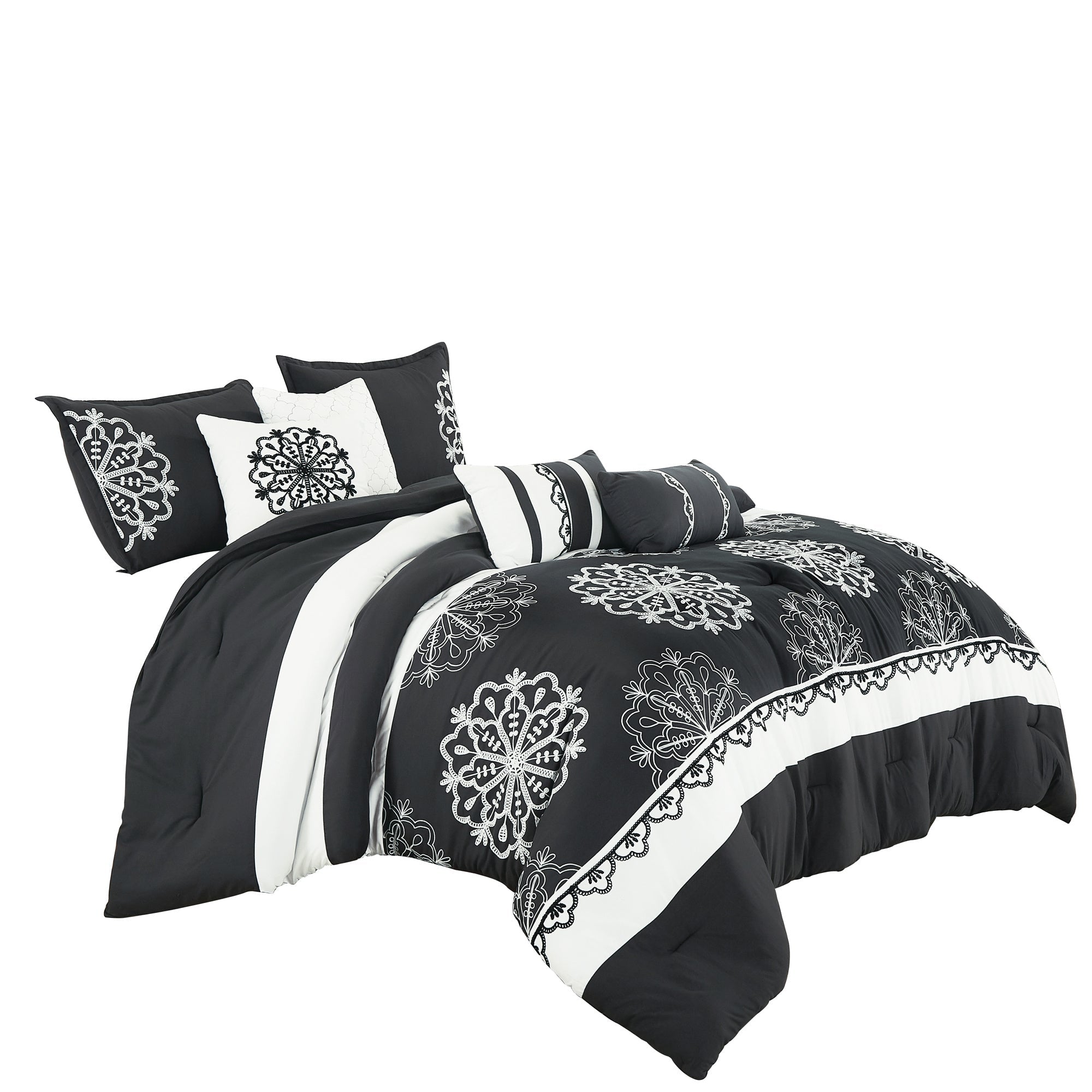 Deborah 7PC COMFORTER SETDobaDealsexpress.shopDeborah 7PC COMFORTER SETHighlights
Deborah 7PC EMBROIDERY COMFORTER SET
Specification
Brand:ESCA
Details




Update your bedroom with the Beautiful motif 7-Piece Comforter Set for a modern 