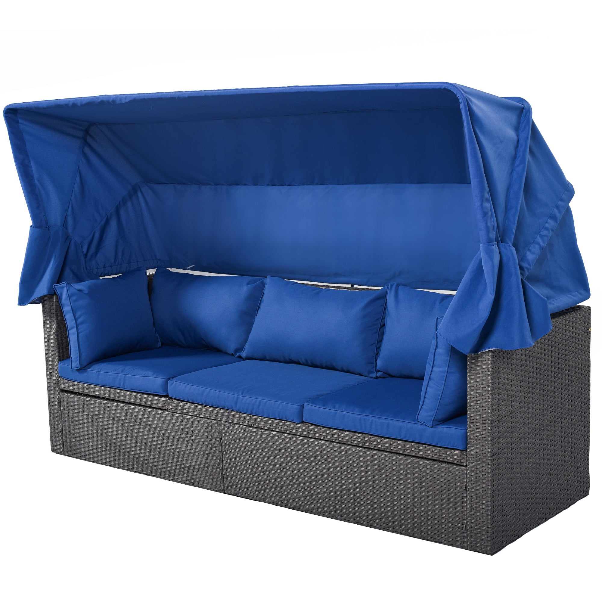 Outdoor Patio Rectangle Daybed with Retractable Canopy, Wicker FurnituDobaDealsexpress.shopRetractable Canopy, Wicker Furniture Sectional SeatingHighlights
This elegantly designed sectional sofa is perfect for the pool side, garden, patio or deck, offering the best in quality and comfort with tightly woven PE