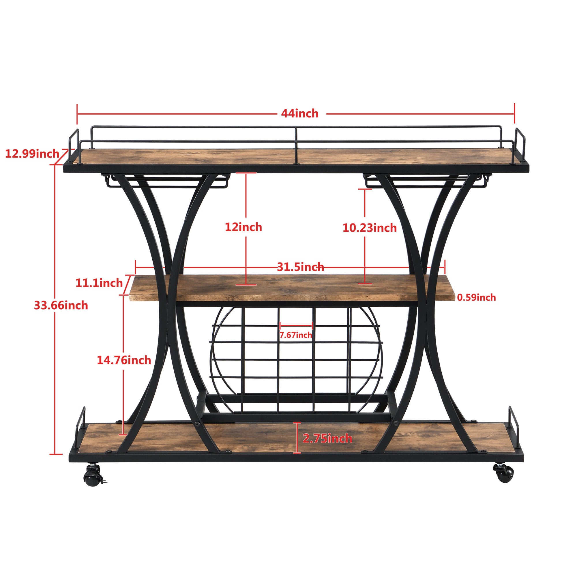 Industrial Black Bar Serving Cart for home with Wine Rack and Glass HoDobaDealsexpress.shopIndustrial Black Bar Serving CartHighlights
BOTTLE RACK AND WINE GLASS STORAGE: three levels for storing wine or placing trays, with 11 bottles and 16 wine glass rack.
MOBILE SERVING CART: it rests 
