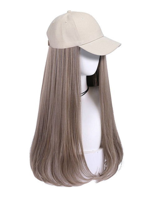 Womens Beige Baseball Cap With Ombre Grey Long Hair Attached SyntheticDobaDealsexpress.shopOmbre Grey Long Hair Attached Synthetic Hair Extensions Wig CapHighlights
Hair Material: The hats with hair attached of the hair are made of high-quality synthetic fibers, This hats with hair not only can be used for a long time