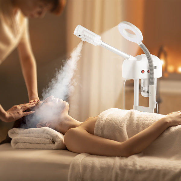 2 in 1 Facial Steamer with 3X Magnifying Lamp, Esthetician Steamer ProDobaDealsexpress.shop3X Magnifying Lamp, Esthetician Steamer Professional Aromatherapy Humidifier Face Spa Mist SteamDetails

 
Introductions:
The Facial Steamer is design for beauty salon or personal care use at home. Its sprayer has the function of ozone, so as to speed up skin n