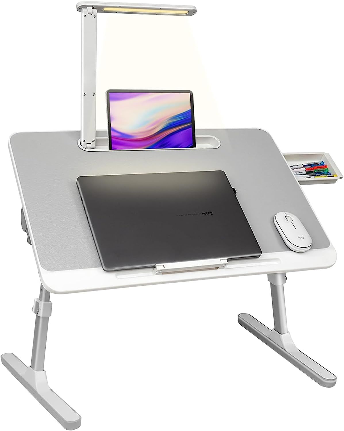 Lap Desk for Laptop, Portable Bed Table Desk, Laptop Desk with LED LigDobaDealsexpress.shopLaptop, Portable Bed Table Desk, Laptop DeskHighlights
MULTIPLE USES: Use it as a laptop workstation, laptop stand for bed, children's bed table, mini writing table, laptop couch table, or standing table for o