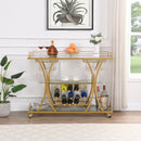 Golden Bar& Serving Cart with Wine Rack&Glass Holder for Home with WheDobaDealsexpress.shopGolden Bar& Serving CartHighlights
Simple and Elegant Design: The perfect curve and original design make it stand out from the crowd;
Large Stoage Unit: three levels for storing wine or pla