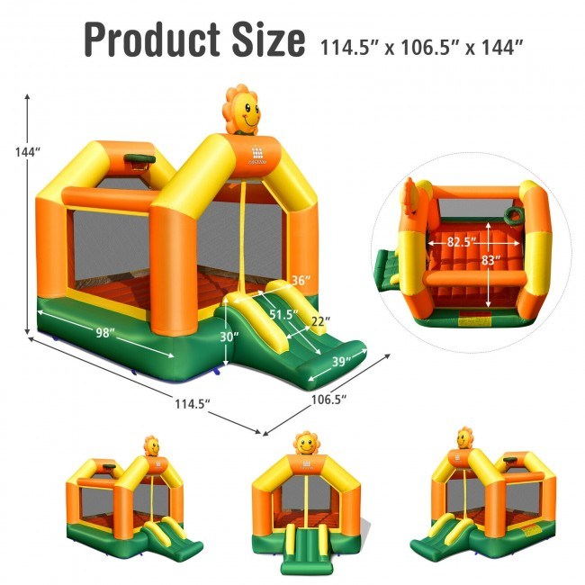 Kids Inflatable Bounce Jumping Castle House with Slide without BlowerDobaDealsexpress.shopKids Inflatable Bounce Jumping Castle HouseHighlights
High Quality and Durable Material: Made of wear-resistant and waterproof oxford cloth, this inflatable bounce house ensures great durability and high stre