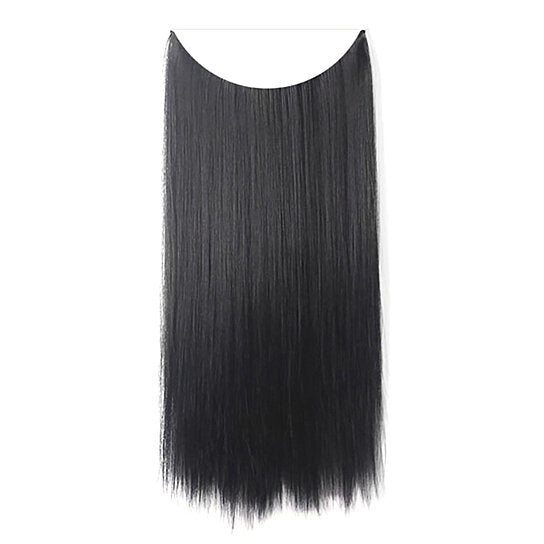 Fish Line Natural Fiber Hairpiece Hair Extension Long Women Curly Straight Wig