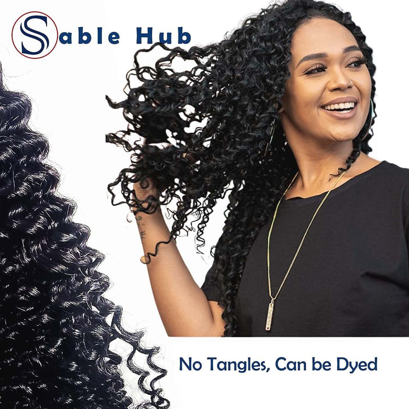 Sable Hub Frontal Lace Kinky Curly Women Hair Bundle Natural Human | 100% Unprocessed Brazilian Transparent 13XHD Virgin Kinky Curl Pre Plucked Baby Hair Extension | Ear to Ear Frontal Lace 150% Densi