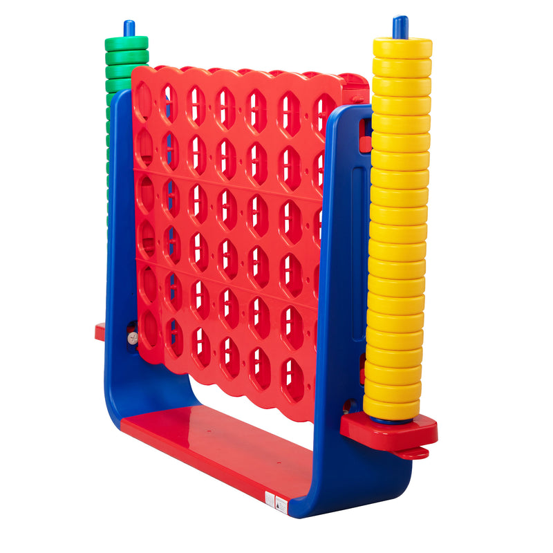 Jumbo 4-to-Score Game Set;  Giant Connect 4 with 42 Rings;  Indoor OutDobaDealsexpress.shop42 Rings; Indoor Outdoor Game SetDetails
Features:
[Giant 4-in-a-row Game Set]: A colorful finish with a 3D version, this 4-in-a-row game set brings more joy for both kids and parents. Perfect as a 