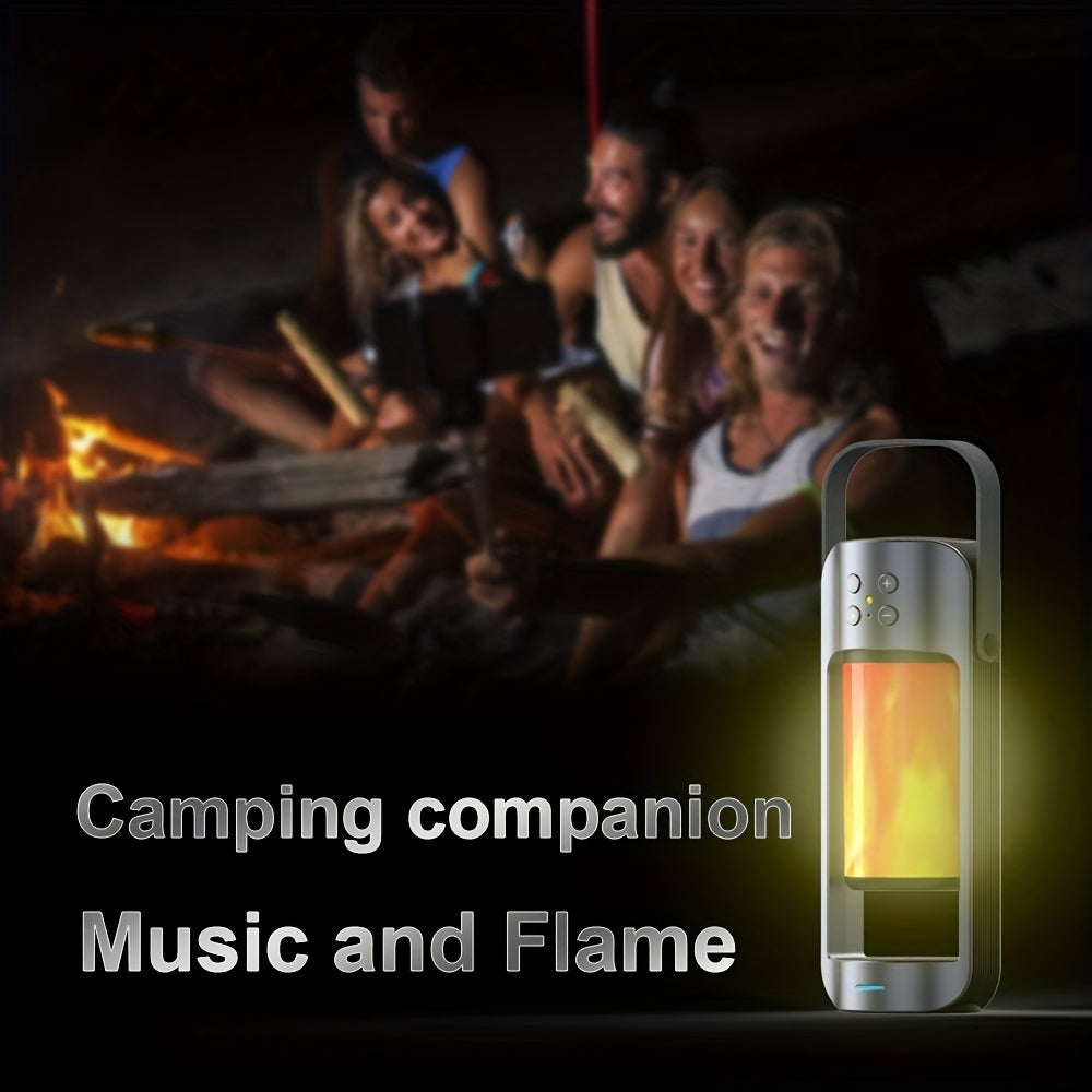 Portable Wireless Flame LED Speaker With Wireless Charger; Speaker With 10 Hours Working Time; 10W Speaker BT 4.2 Version; Mega Bass Sound Quality For Indoor And Outdoor