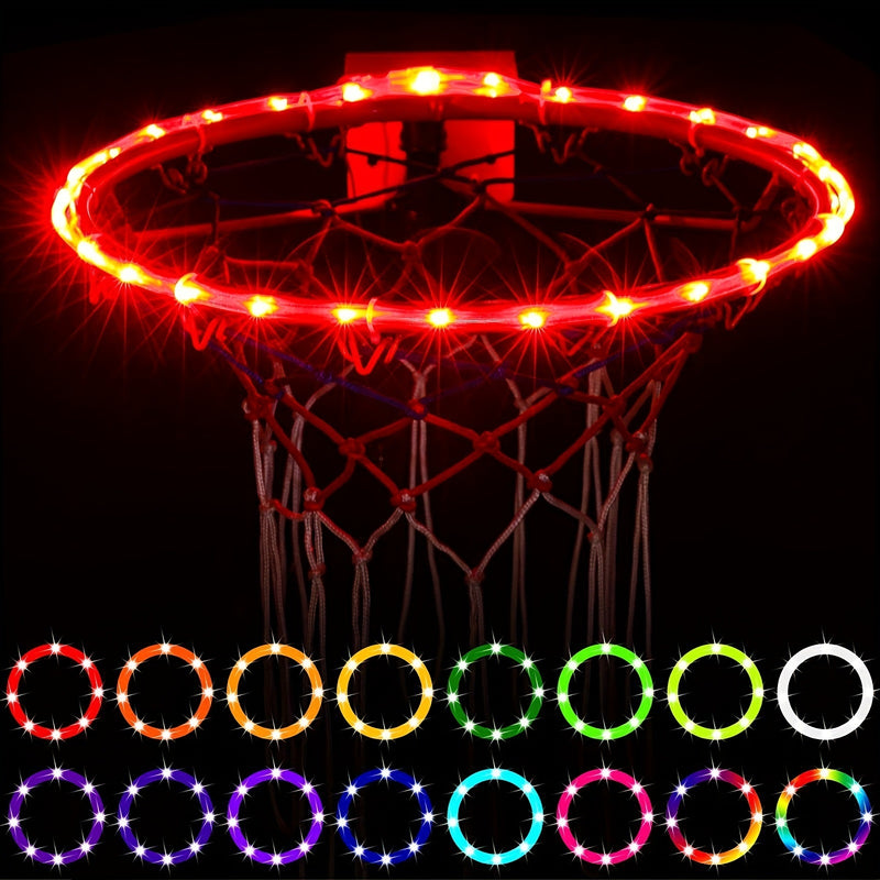 1pc LED Basketball Hoop Light, Remote Control Waterproof Basketball Rim Lights With 17 Colors 7 Lighting Modes, Super Bright Goal Accessories For Kids Adults Boys Outdoor Game And Training