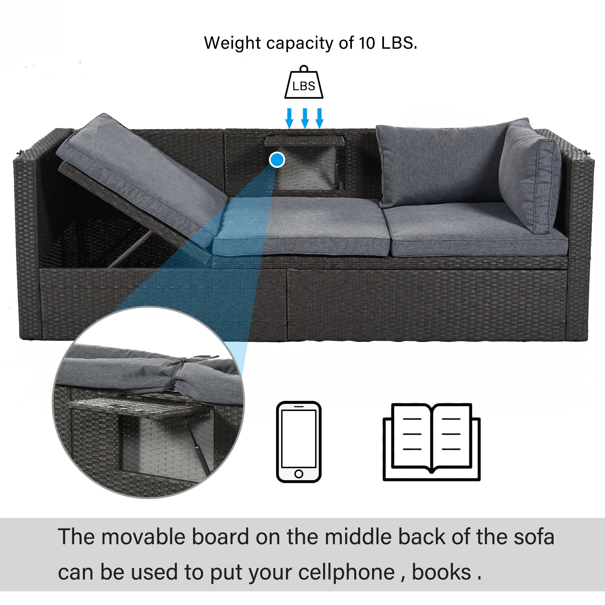 Outdoor Patio Rectangle Daybed with Retractable Canopy, Wicker FurnituDobaDealsexpress.shopRetractable Canopy, Wicker Furniture Sectional SeatingHighlights
This elegantly designed sectional sofa is perfect for the pool side, garden, patio or deck, offering the best in quality and comfort with tightly woven PE