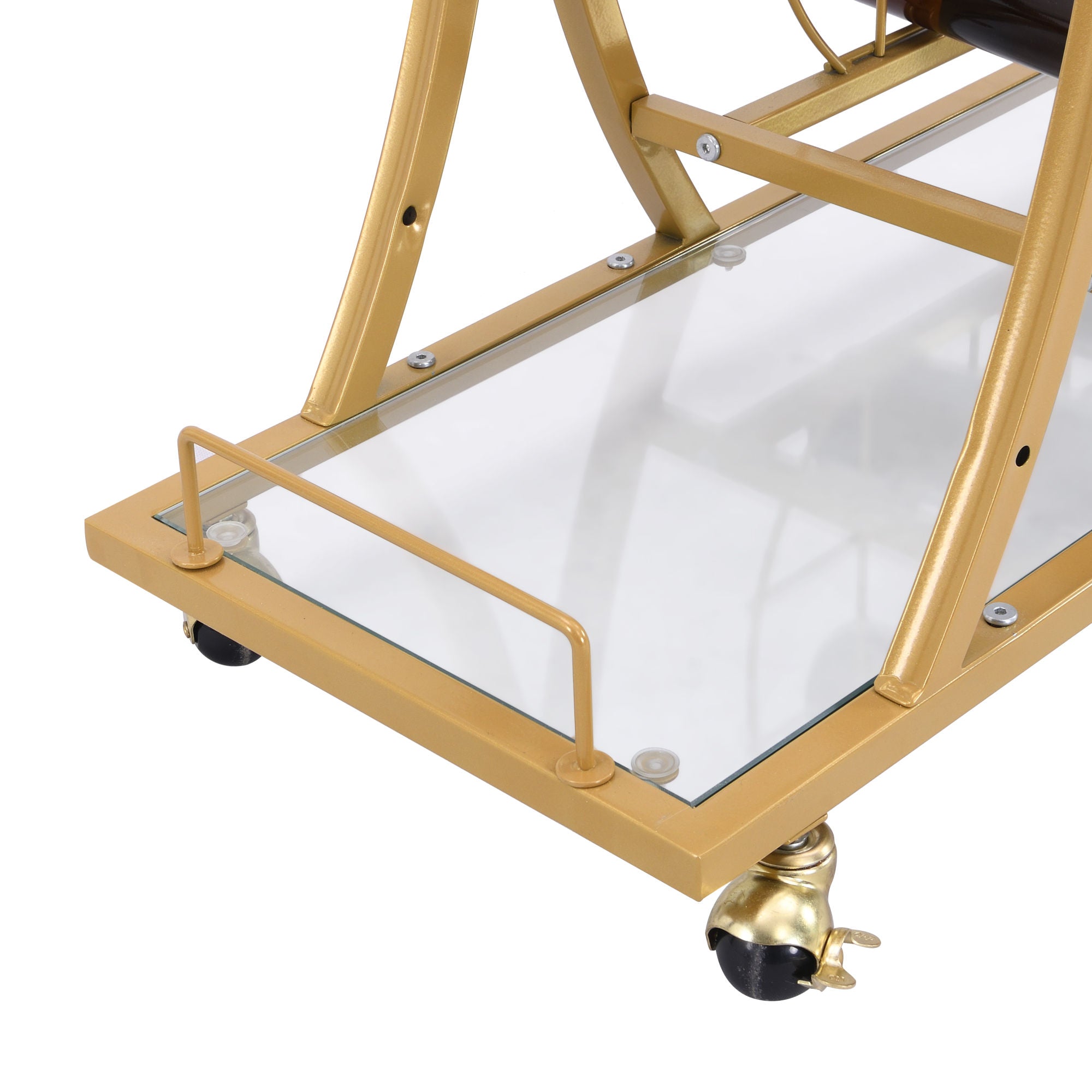 Golden Bar& Serving Cart with Wine Rack&Glass Holder for Home with WheDobaDealsexpress.shopGolden Bar& Serving CartHighlights
Simple and Elegant Design: The perfect curve and original design make it stand out from the crowd;
Large Stoage Unit: three levels for storing wine or pla
