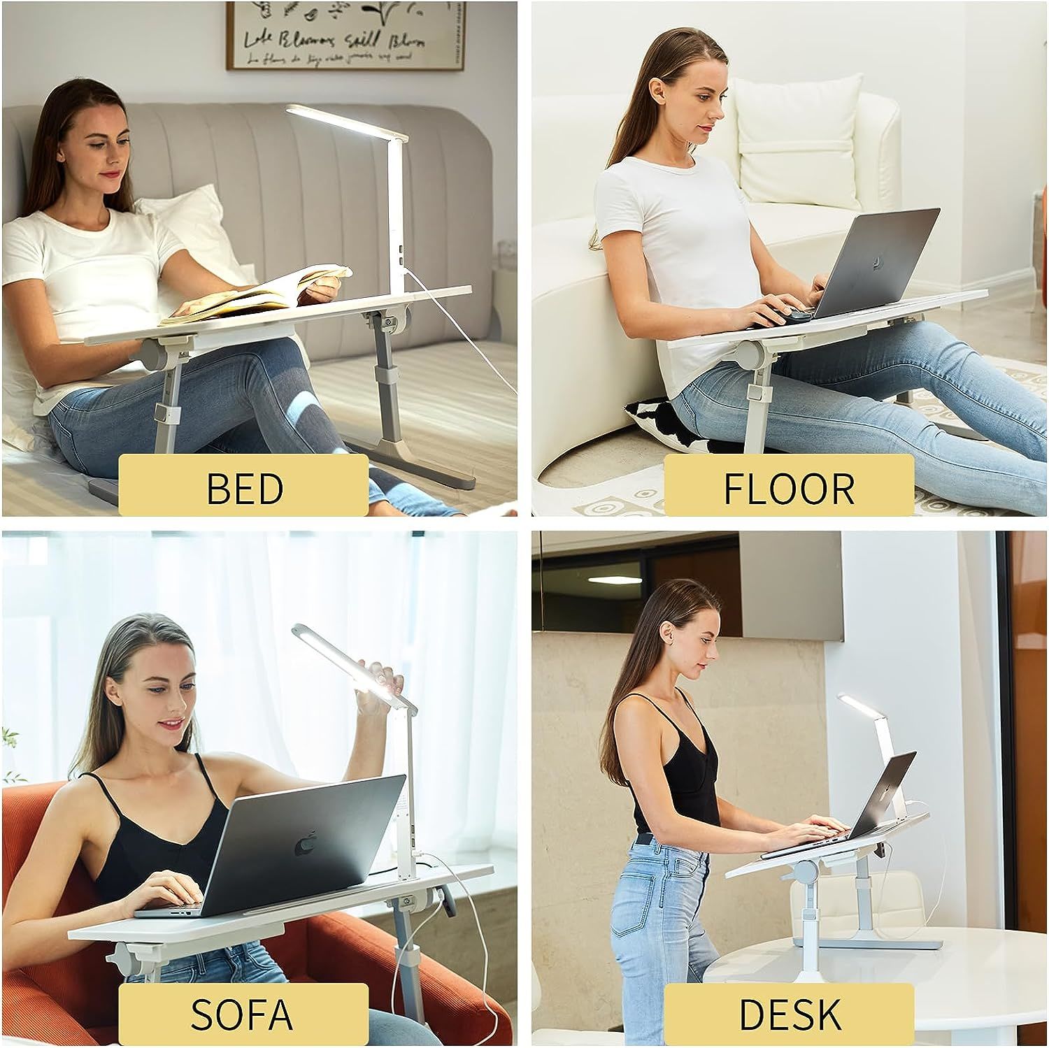 Lap Desk for Laptop, Portable Bed Table Desk, Laptop Desk with LED LigDobaDealsexpress.shopLaptop, Portable Bed Table Desk, Laptop DeskHighlights
MULTIPLE USES: Use it as a laptop workstation, laptop stand for bed, children's bed table, mini writing table, laptop couch table, or standing table for o