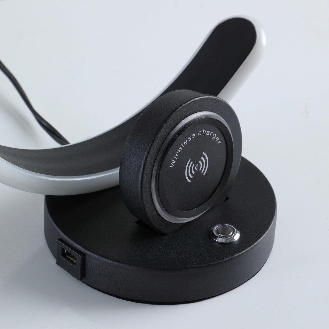 LED Desk Lamp with USB Charging Port& Study Light with ClockDobaDealsexpress.shopUSB Charging Port& Study LightSpecification
Main Color:Black
Main Material:Metal
Details
Product Features:
Finish: Matte Black Metal, Built-In LED Strip Bulb. Bulb: Integrated Built-In 8 Watt LED