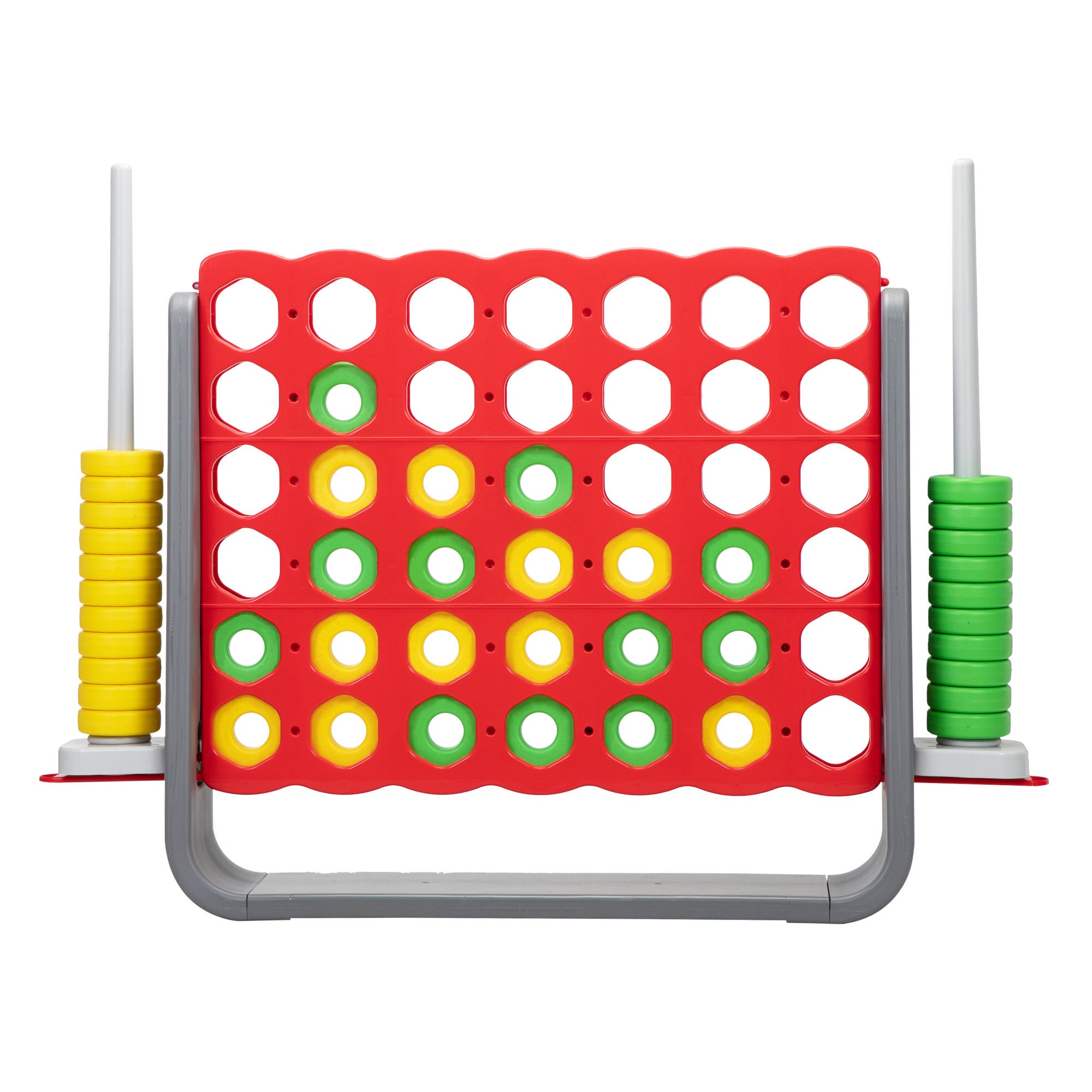 Jumbo 4-to-Score Game Set;  Giant Connect 4 with 42 Rings;  Indoor OutDobaDealsexpress.shop42 Rings; Indoor Outdoor Game SetDetails
Features:
[Giant 4-in-a-row Game Set]: A colorful finish with a 3D version, this 4-in-a-row game set brings more joy for both kids and parents. Perfect as a 