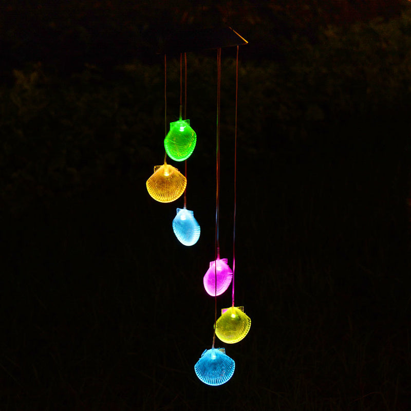 Shell Solar LED Wind ChimesDobaDealsexpress.shopShell Solar LED Wind ChimesDetails
Features:


Upgraded thickened material, stronger and more durable than others which can be easily damaged when falling down


6pcs LED light bulbs in total,