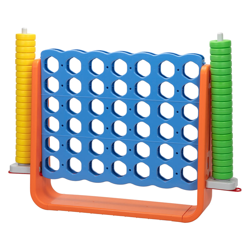 Jumbo 4-to-Score Game Set;  Giant Connect 4 with 42 Rings;  Indoor OutDobaDealsexpress.shop42 Rings; Indoor Outdoor Game SetDetails
Features:
[Giant 4-in-a-row Game Set]: A colorful finish with a 3D version, this 4-in-a-row game set brings more joy for both kids and parents. Perfect as a 