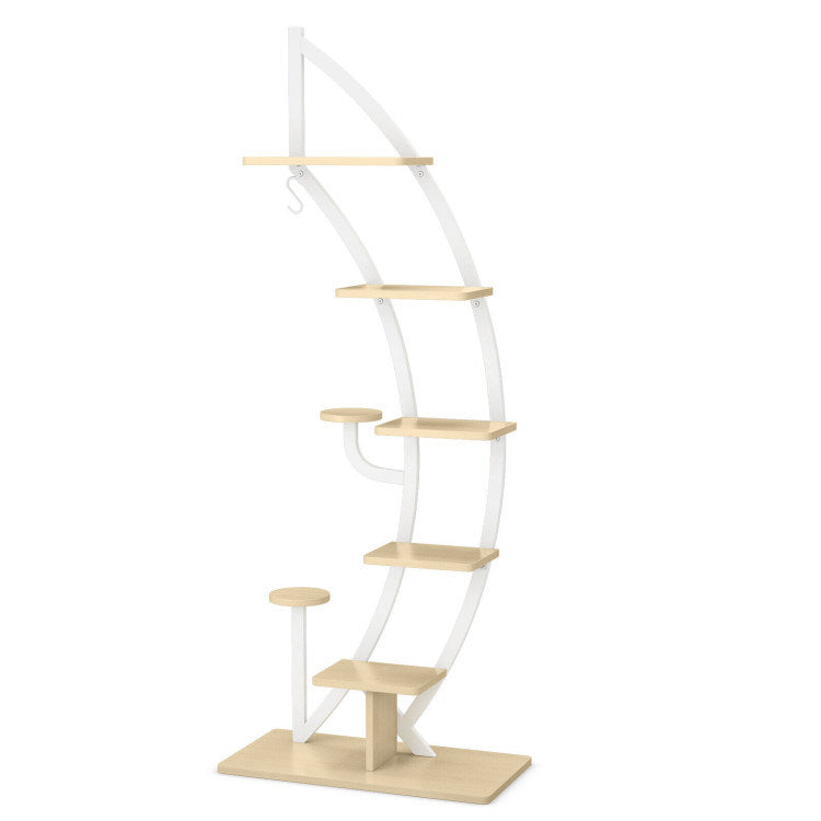 6-Tier 9 Potted Metal Plant Stand Holder Display Shelf with HookDobaDealsexpress.shop6-Tier 9 Potted Metal Plant Stand Holder Display ShelfHighlights
Multi-Layer Storage Space: The 6-tier moon half plant stand adopts a 6-layer ladder structure, which not only provides ample storage and display space for