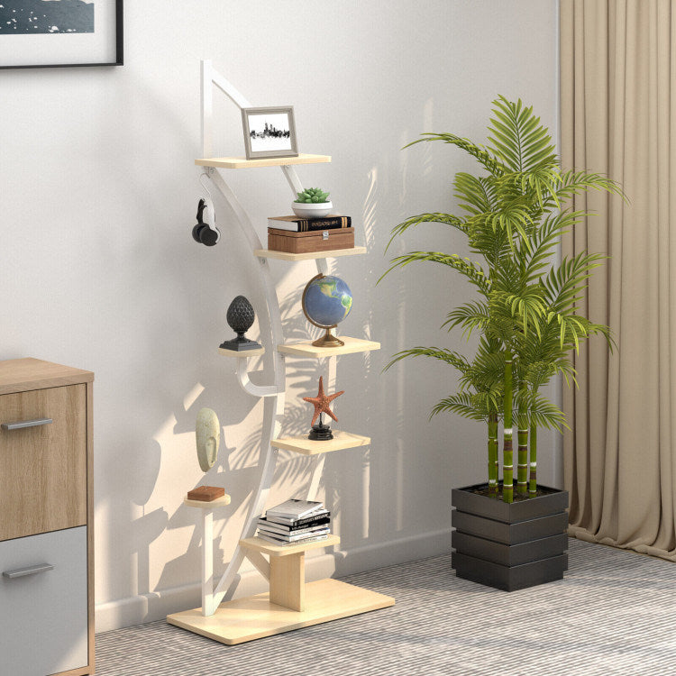 6-Tier 9 Potted Metal Plant Stand Holder Display Shelf with HookDobaDealsexpress.shop6-Tier 9 Potted Metal Plant Stand Holder Display ShelfHighlights
Multi-Layer Storage Space: The 6-tier moon half plant stand adopts a 6-layer ladder structure, which not only provides ample storage and display space for