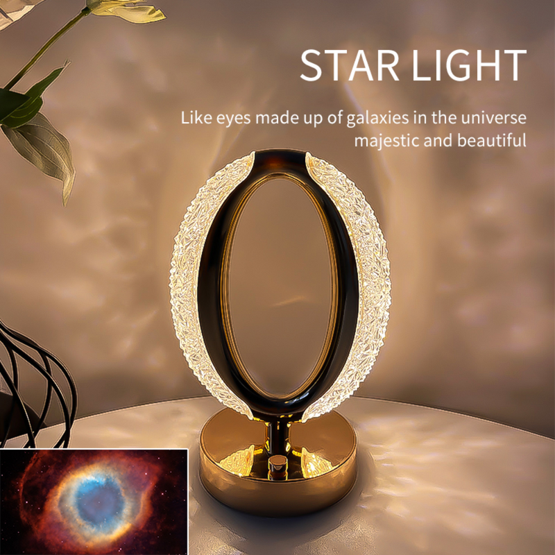 LED Desk Lamp Atmosphere Lamp Touching Control Bedside Lamp Night Light Suitable For Home Office Dimmable Desk Lamp With USB Charging Port Acrylic Crystal Modern Luxury Rechargeable Table Lamp