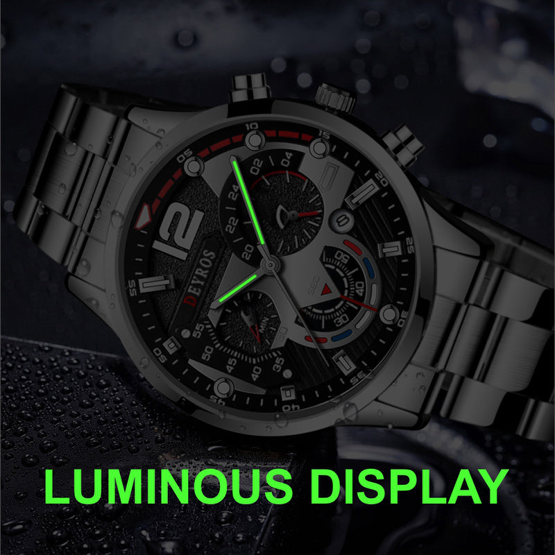 Fashion Mens Sports Watches Luxury Stainless Steel Quartz Wrist Watch DobaDealsexpress.shopFashion Mens Sports Watches Luxury Stainless Steel Quartz Wrist Watch Calendar Luminous Clock Men Business Casual часы мужскиеDetails