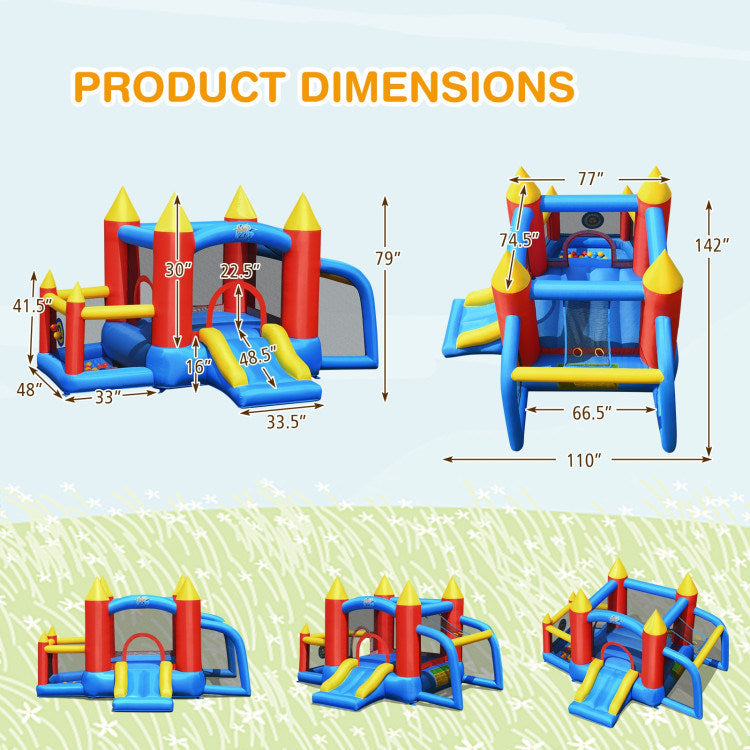 Inflatable Soccer Goal Ball Pit Bounce House Without BlowerDobaDealsexpress.shopInflatable Soccer Goal Ball Pit Bounce HouseHighlights
Experience Jumping Fun: The inflatable castle has a large jumping area for kids to play, which can inspire their interest in sports and avoid them to be i