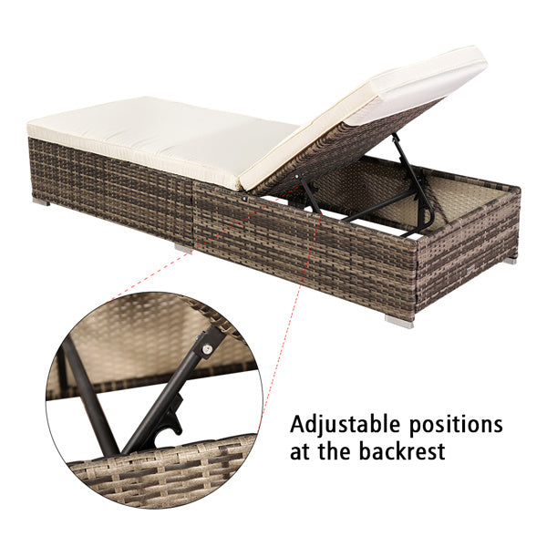 Outdoor Leisure Rattan Furniture Pool Bed / Chaise (Single Sheet)