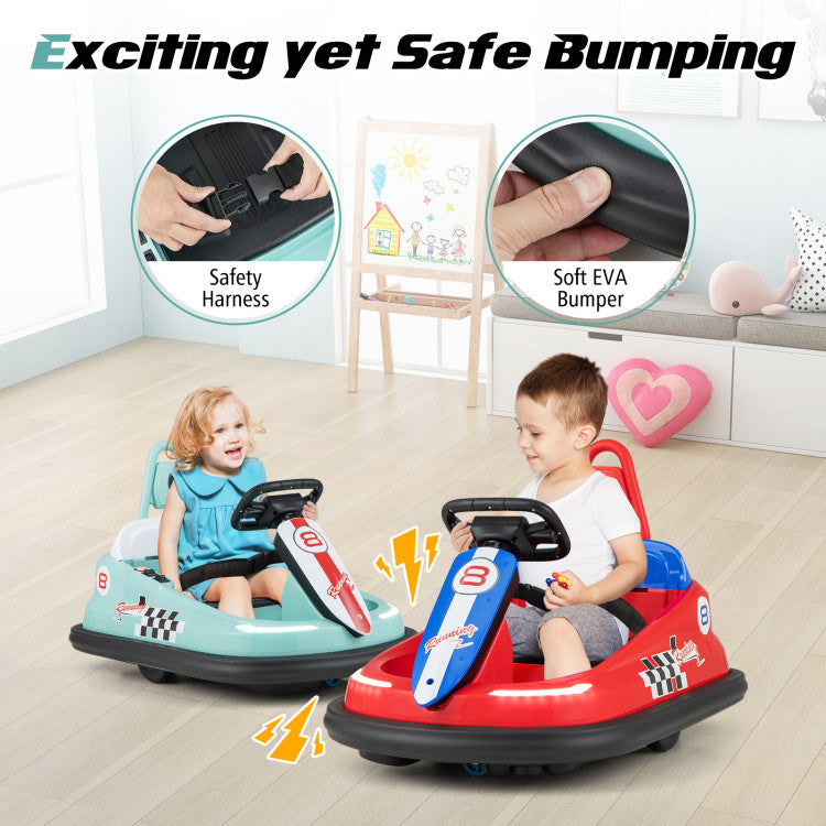 6V kids Ride-on Bumper Car with 360° Spinning and Dual MotorsDobaDealsexpress.shop6V kids Ride-Highlights
Exciting yet Safe Bumping: Equipped with dual motors and a rechargeable battery, this electric bumper car allows kids to enjoy a long time of exciting bum