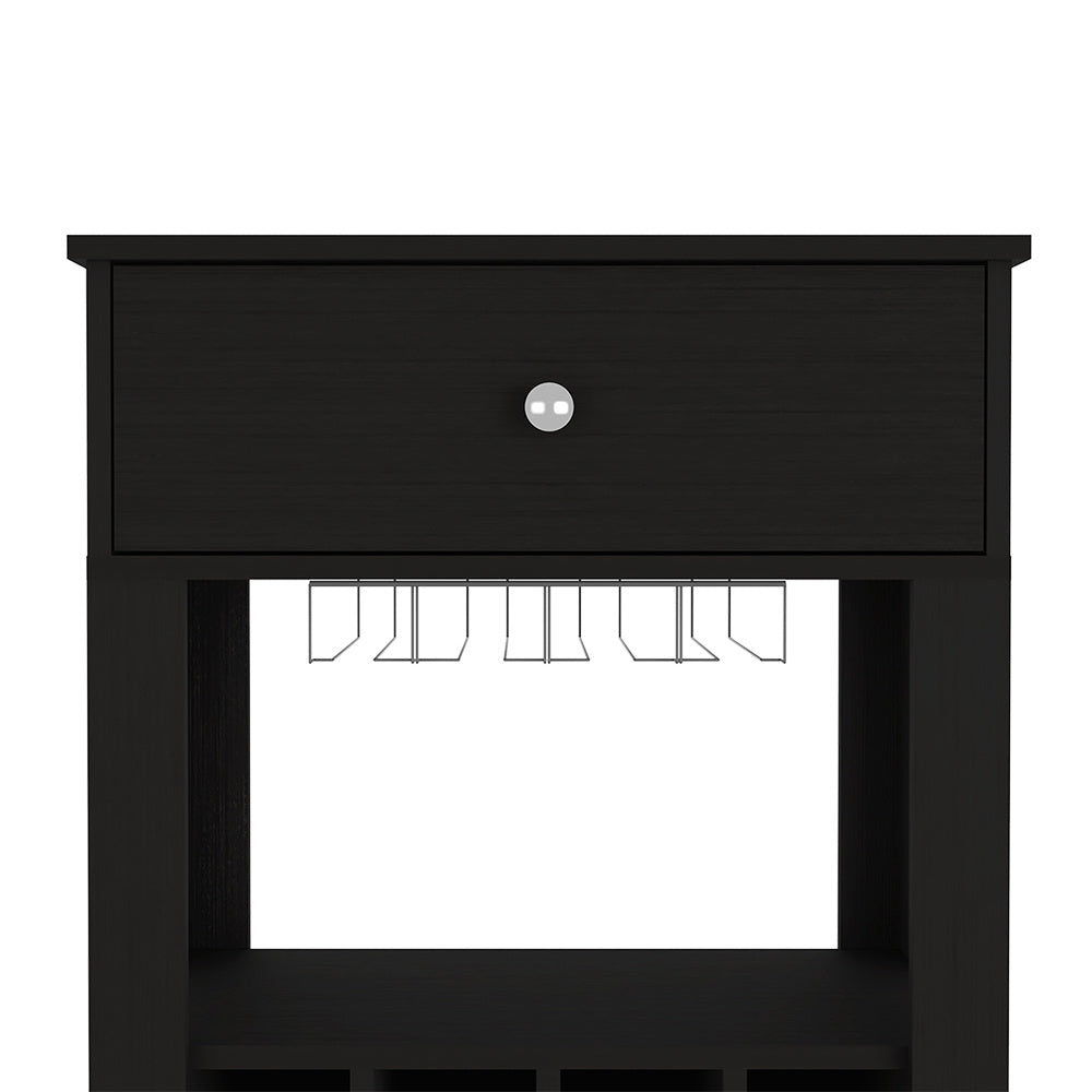 Bar Cart Bayamon, Twelve Wine Cubbies, Four Legs, Black Wengue FinishDobaDealsexpress.shopBar Cart Bayamon, Twelve Wine Cubbies,Specification
Main Color:Black
Main Material:Particle Board
Details
Product Features:
Twelve Wine Cubbies
Four Legs
One Open Shelf
Superior Top 27,44''
Our furniture