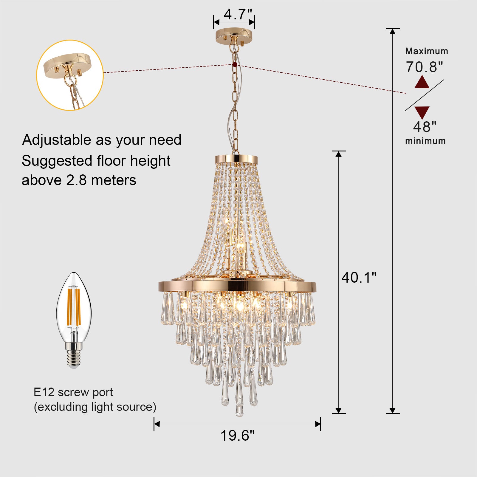 Gold Crystal Chandeliers,Large Contemporary Luxury Ceiling Lighting foDobaDealsexpress.shopGold Crystal Chandeliers,Large Contemporary Luxury Ceiling LightingHighlights
Modern Crystal Chandelier: Selected the TOP K9 crystal and the highest standards in the industry have been adopted from the manufacturing stage. Modern Cr