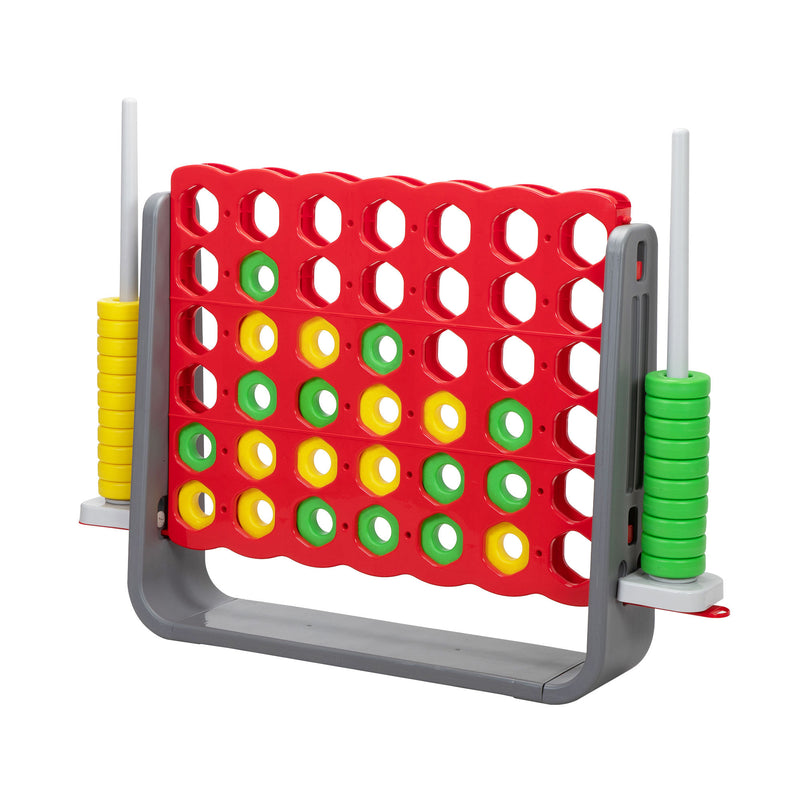 Jumbo 4-to-Score Game Set;  Giant Connect 4 with 42 Rings;  Indoor OutDobaDealsexpress.shop42 Rings; Indoor Outdoor Game SetDetails
Features:
[Giant 4-in-a-row Game Set]: A colorful finish with a 3D version, this 4-in-a-row game set brings more joy for both kids and parents. Perfect as a 