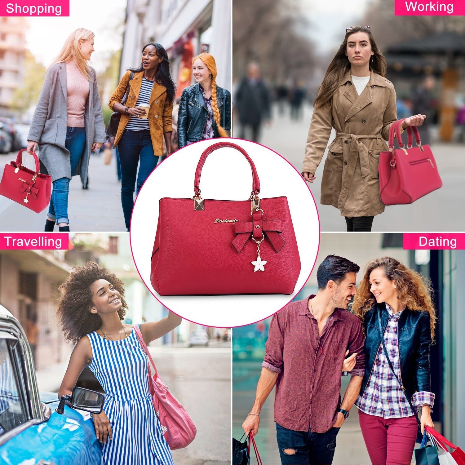 Women Soft Leather Handbag Tote Shoulder Crossbody Bag 7 Cells Zipper DobaDealsexpress.shopWomen Soft Leather Handbag Tote Shoulder Crossbody Bag 7 Cells Zipper Purse Handle BagDetails
*Features*:
**Soft &amp; Smooth PU Leather*:Fine stitching workmanship; made of premium PU leather and durable metal zipper; our tote bag offers you soft tou