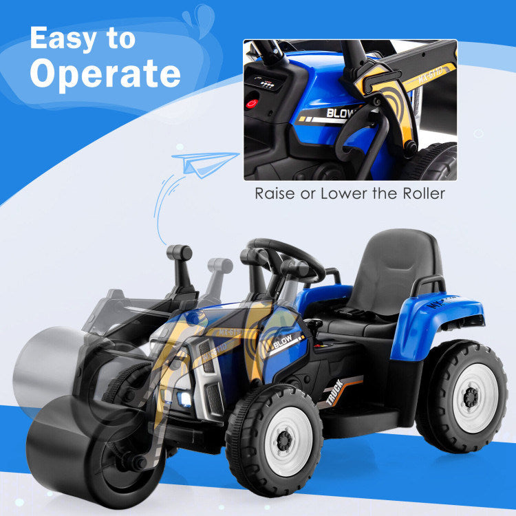 12V Kids Ride on Road Roller with 2.4G Remote ControlDobaDealsexpress.shop12V Kids RideHighlights
Realistic Road Roller for Pretend Play: Designed with an adjustable arm and flexible drum roller, the kids ride on road roller not only brings kids drivin