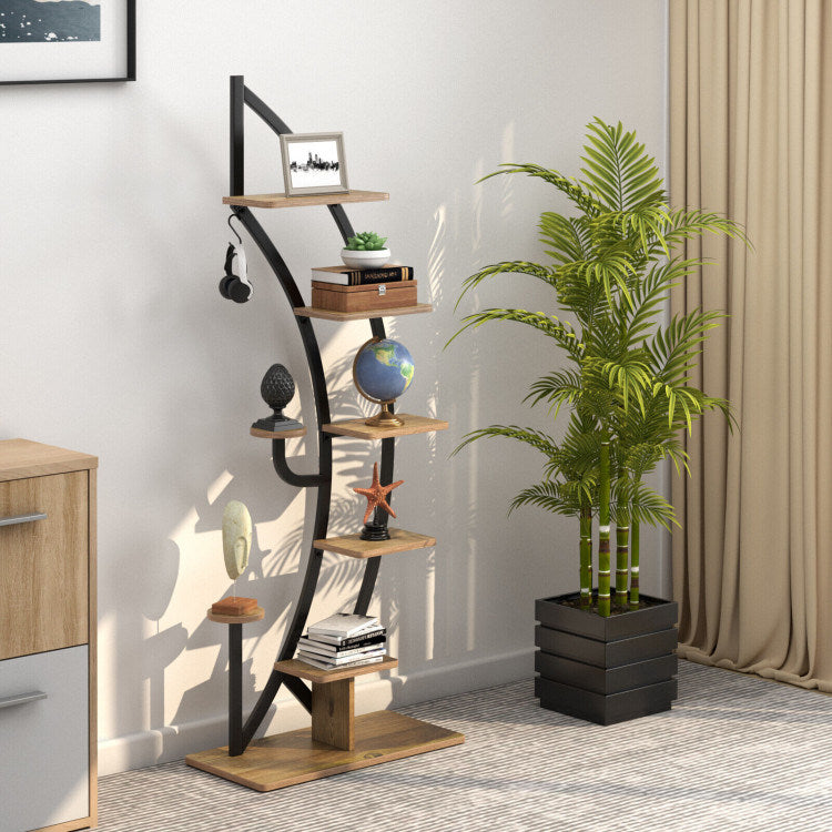 6-Tier 9 Potted Metal Plant Stand Holder Display Shelf with HookDobaDealsexpress.shop6-Tier 9 Potted Metal Plant Stand Holder Display ShelfHighlights
Multi-Layer Storage Space: The 6-tier moon half plant stand adopts a 6-layer ladder structure, which not only provides ample storage and display space for