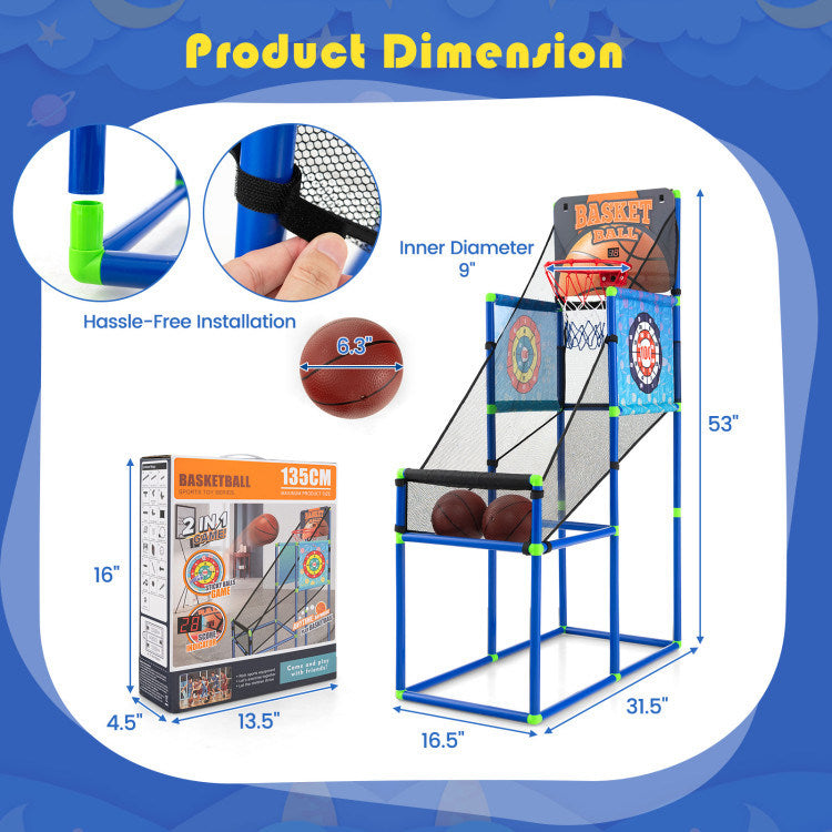 Kids Basketball Arcade Game with Electronic Scoreboard and Sound EffecDobaDealsexpress.shopKids Basketball Arcade GameHighlights
2-in-1 Game Provides More Fun: This basketball arcade game is also available for sticky balls game, and the package includes 2 high rebound basketballs, a