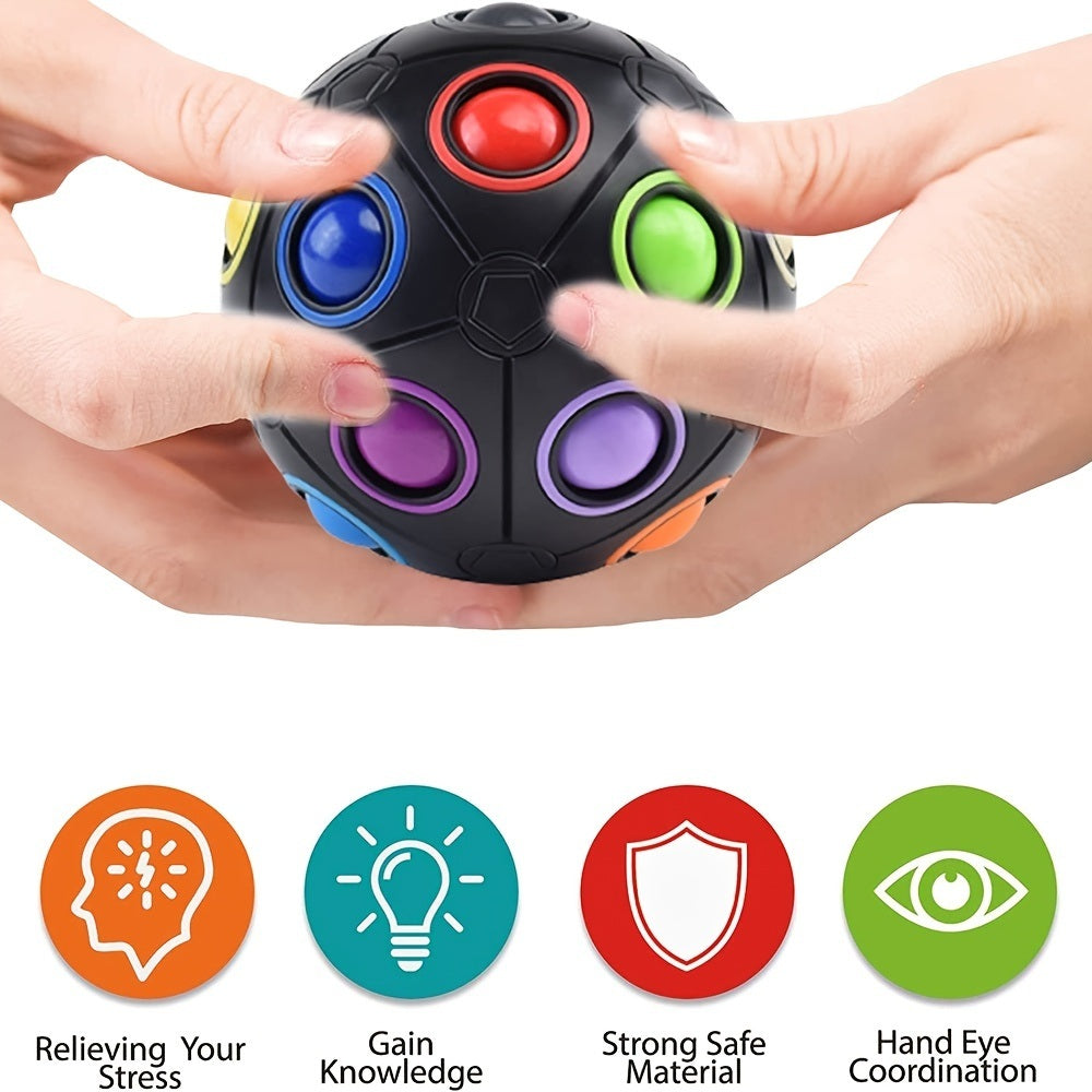 Rainbow Puzzle Ball- Fidget Ball Puzzle Game- Brain Teaser Toy For BoyDobaDealsexpress.shopRainbow Puzzle Ball- Fidget Ball Puzzle Game- Brain Teaser ToyDetails