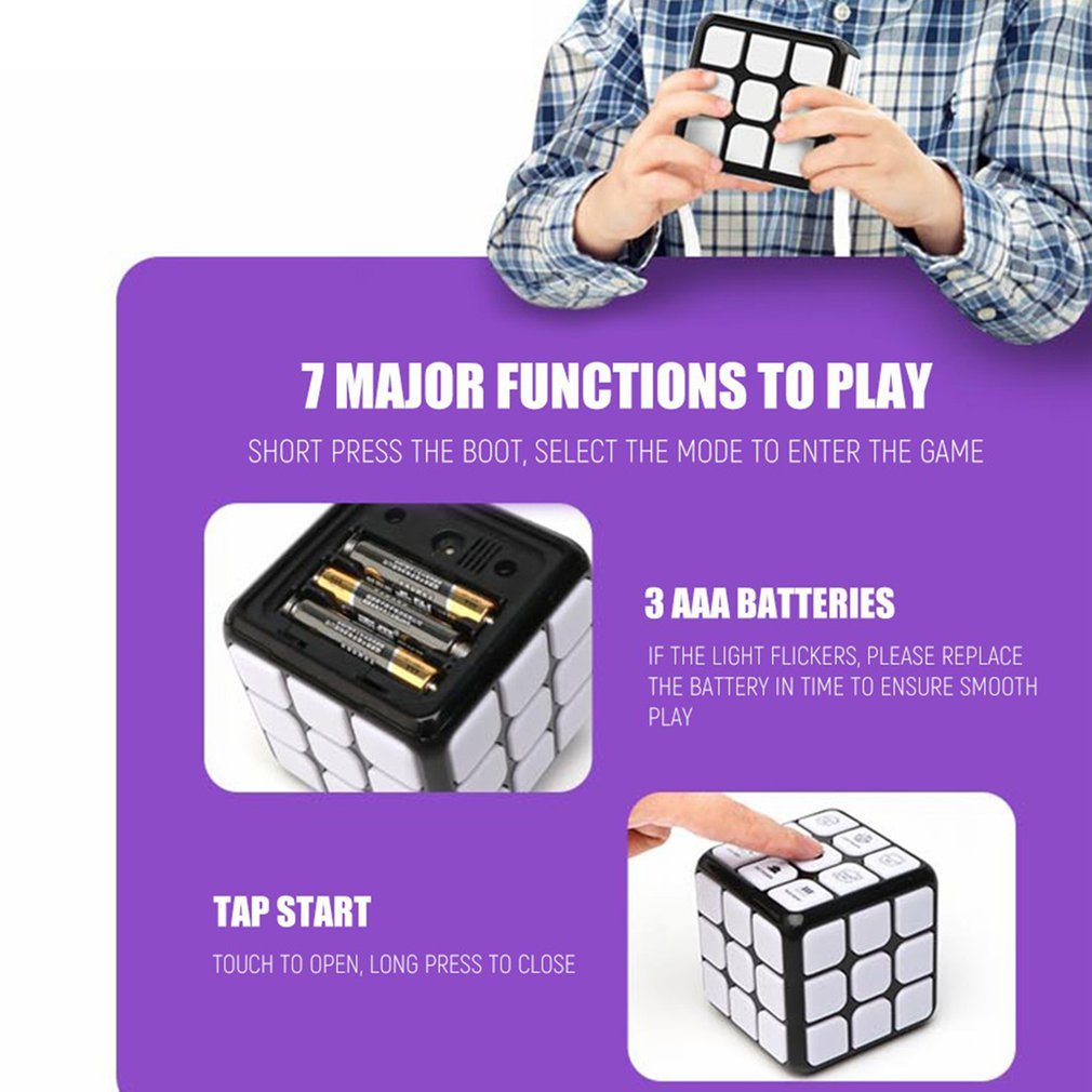 Smart Voice Cube 3X3 Magic Electronic Flashing Cube Kid Intelligence DDobaDealsexpress.shopSmart Voice Cube 3X3 Magic Electronic Flashing Cube Kid Intelligence Develop Toys Magnetic Memory Brain Game Modes Fun GiftDetails
Description:Material: Plastic/PlasticFunction: flash; music/voiceProduct category: Electric CubeSpecification: 7.5*7.5*7.5cmPacking method: color boxSpecific