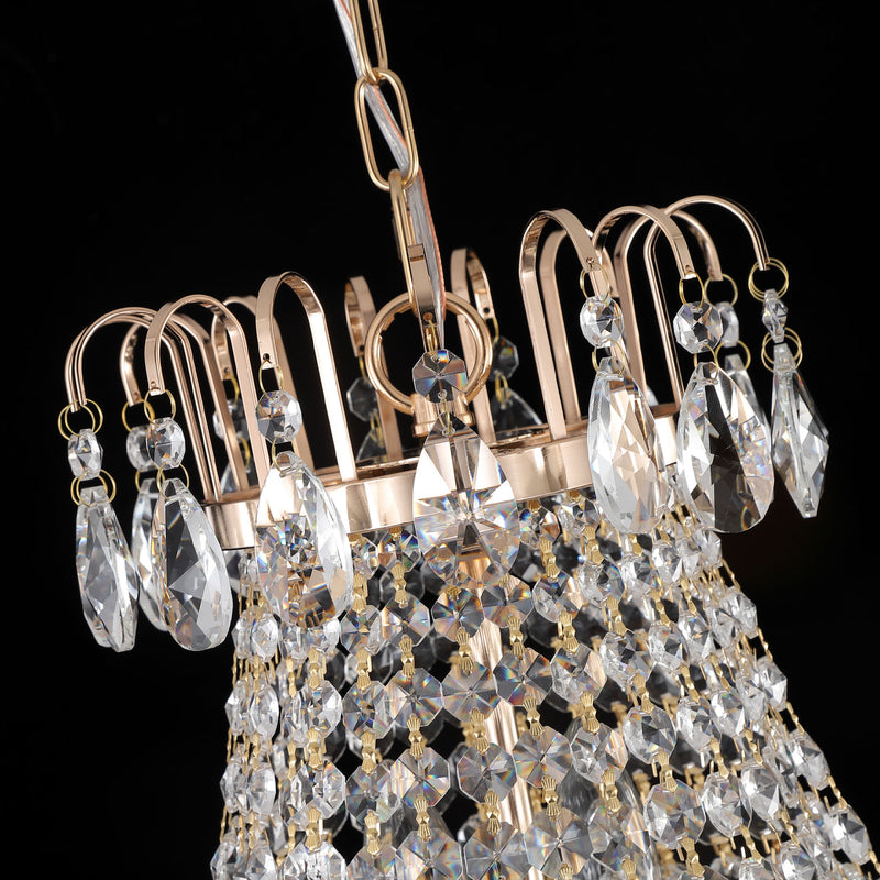 Gold Crystal Chandeliers,Large Contemporary Luxury Ceiling Lighting for Living Room Dining Room Bedroom Hallway