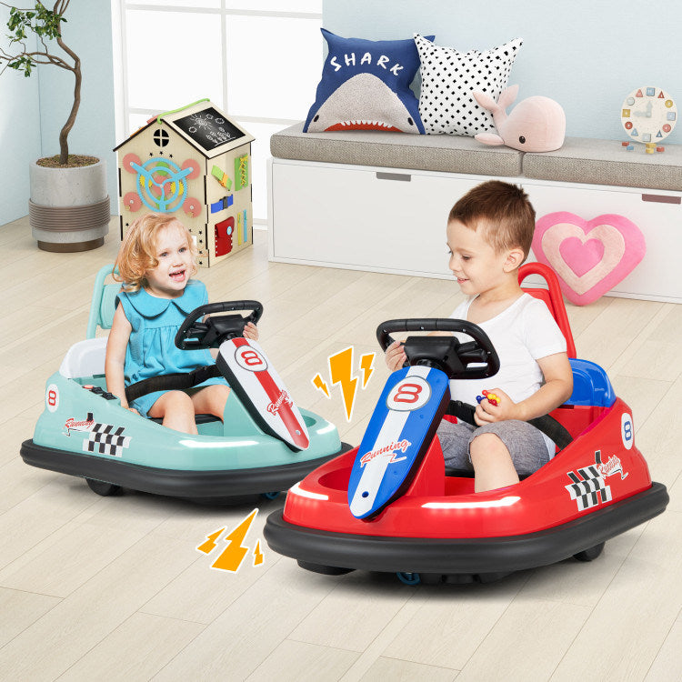 6V kids Ride-on Bumper Car with 360° Spinning and Dual MotorsDobaDealsexpress.shop6V kids Ride-Highlights
Exciting yet Safe Bumping: Equipped with dual motors and a rechargeable battery, this electric bumper car allows kids to enjoy a long time of exciting bum