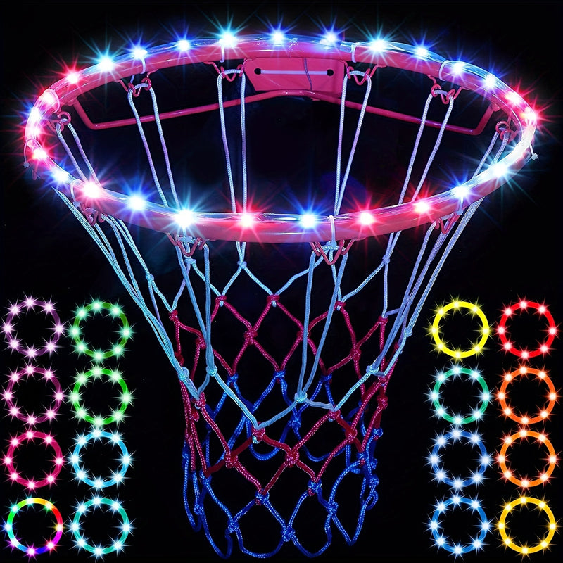 1pc LED Basketball Hoop Light, Remote Control Waterproof Basketball Rim Lights With 17 Colors 7 Lighting Modes, Super Bright Goal Accessories For Kids Adults Boys Outdoor Game And Training