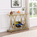 Golden Bar& Serving Cart with Wine Rack&Glass Holder for Home with WheDobaDealsexpress.shopGolden Bar& Serving CartHighlights
Simple and Elegant Design: The perfect curve and original design make it stand out from the crowd;
Large Stoage Unit: three levels for storing wine or pla