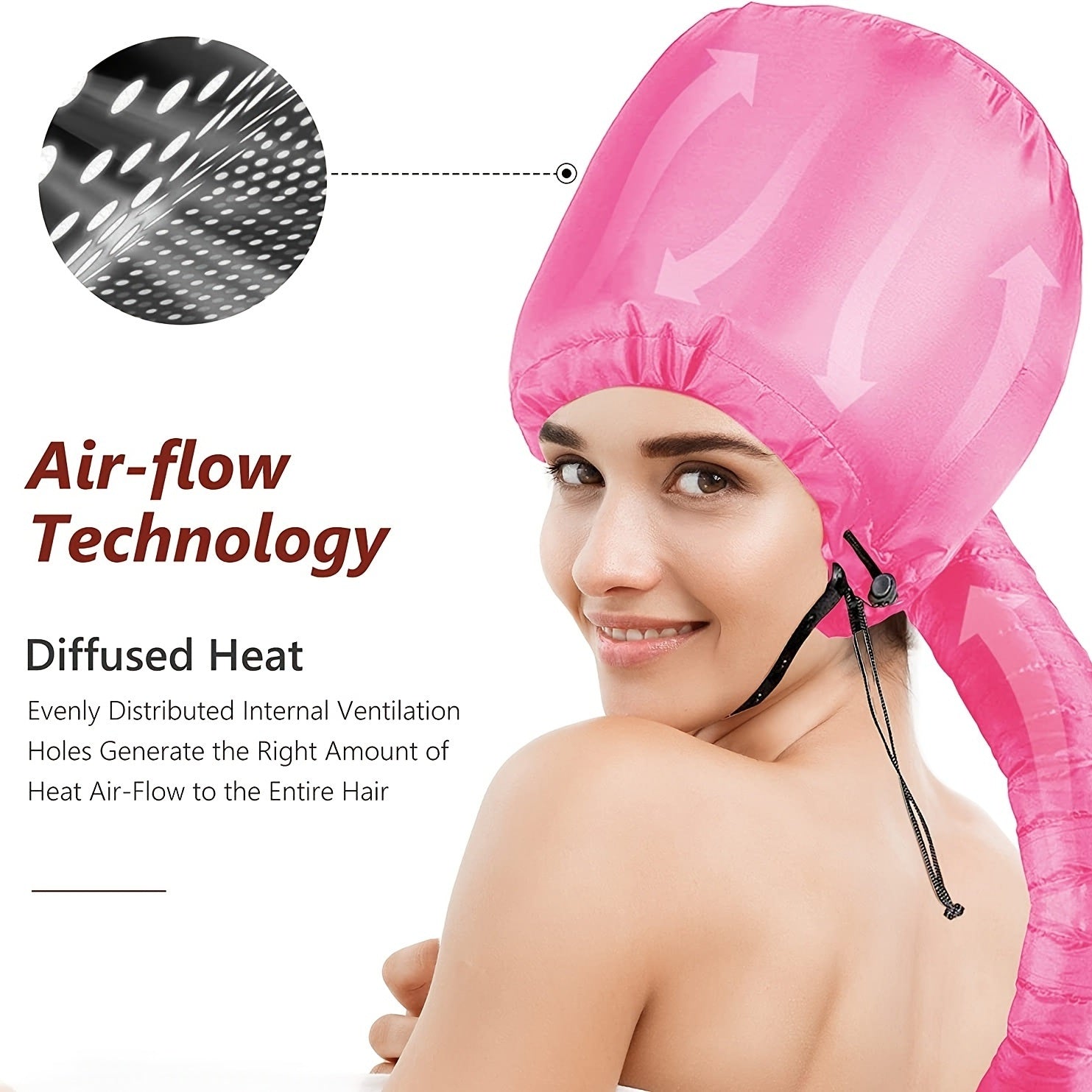 1pc Soft Bonnet Hooded Hair Dryer Attachment For Natural Curly TextureDobaDealsexpress.shopNatural Curly Textured Hair Care; Drying; Styling; Curling; Adjustable Large Hooded BonnetDetails