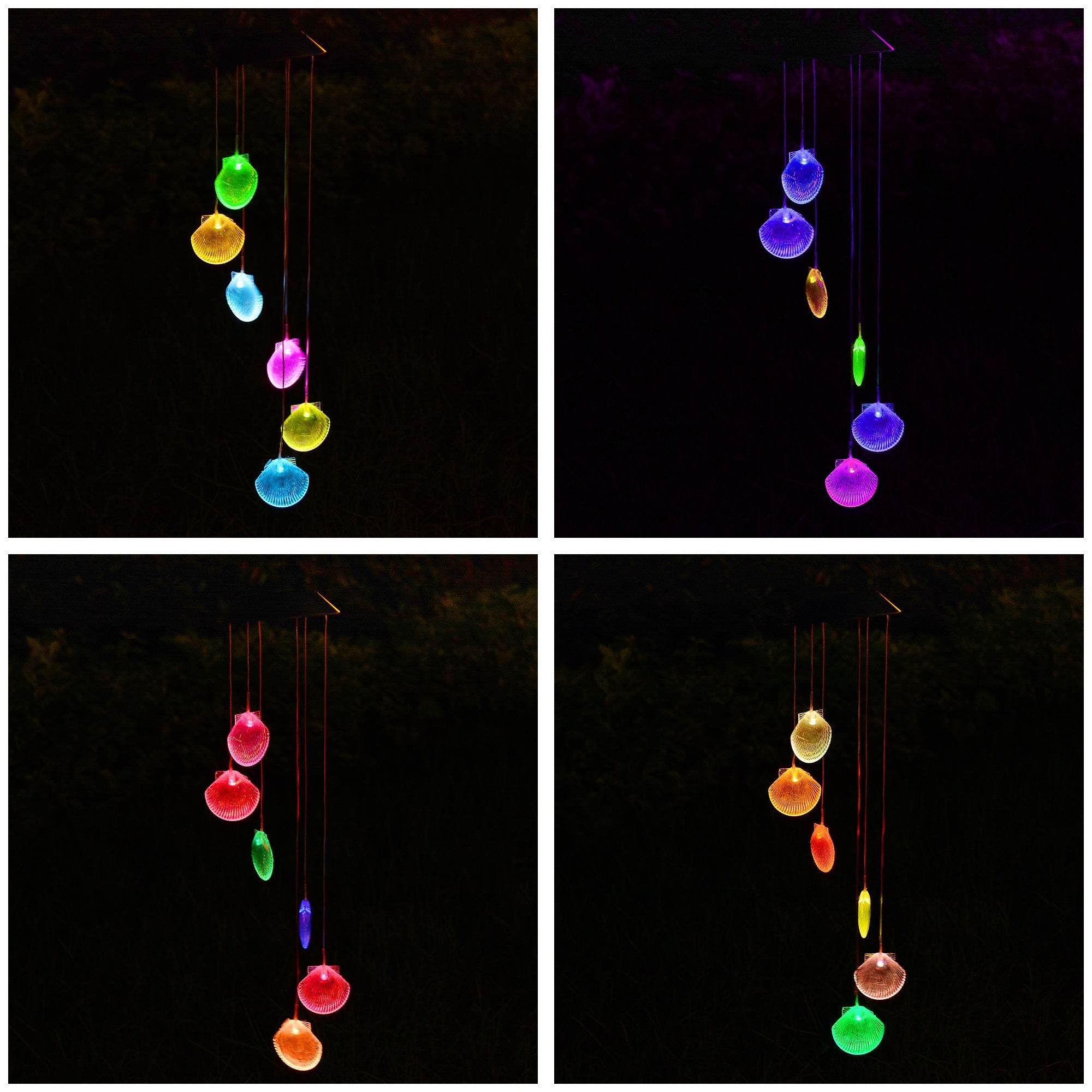 Shell Solar LED Wind ChimesDobaDealsexpress.shopShell Solar LED Wind ChimesDetails
Features:


Upgraded thickened material, stronger and more durable than others which can be easily damaged when falling down


6pcs LED light bulbs in total,