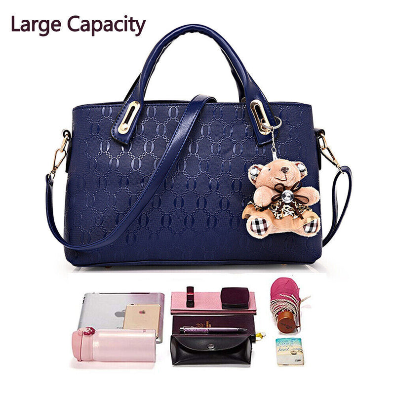 4Pcs/Set Women PU Leather Handbags Messenger Shoulder Bags Tote Satchel Purse for Women Lady