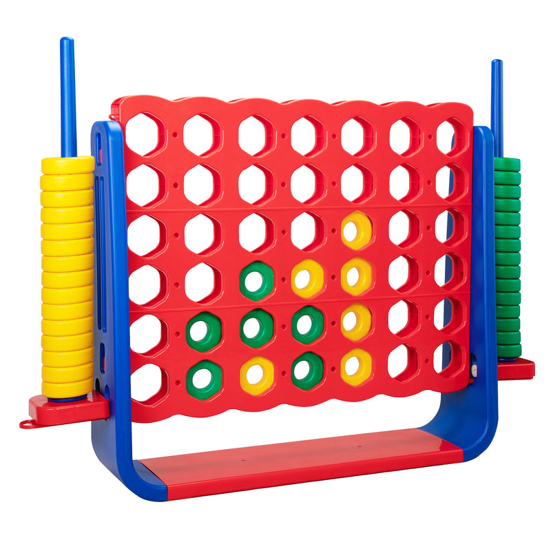 Jumbo 4-to-Score Game Set;  Giant Connect 4 with 42 Rings;  Indoor OutDobaDealsexpress.shop42 Rings; Indoor Outdoor Game SetDetails
Features:
[Giant 4-in-a-row Game Set]: A colorful finish with a 3D version, this 4-in-a-row game set brings more joy for both kids and parents. Perfect as a 