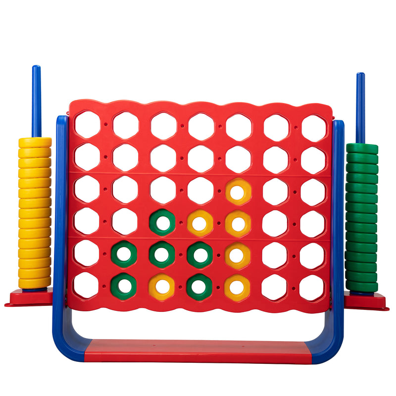 Jumbo 4-to-Score Game Set;  Giant Connect 4 with 42 Rings;  Indoor OutDobaDealsexpress.shop42 Rings; Indoor Outdoor Game SetDetails
Features:
[Giant 4-in-a-row Game Set]: A colorful finish with a 3D version, this 4-in-a-row game set brings more joy for both kids and parents. Perfect as a 