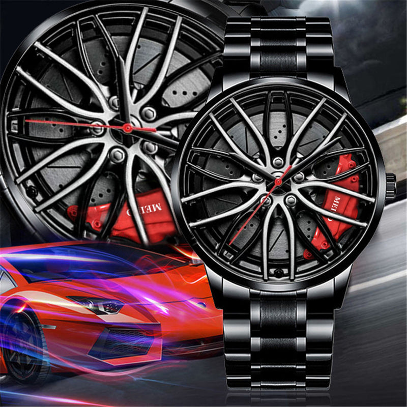 Mens Luxury Watches Sports Car Watches 3D Sport Rim Hub Wheel Wristwatch Car Quartz Men's Watches Creative Relogio Masculino