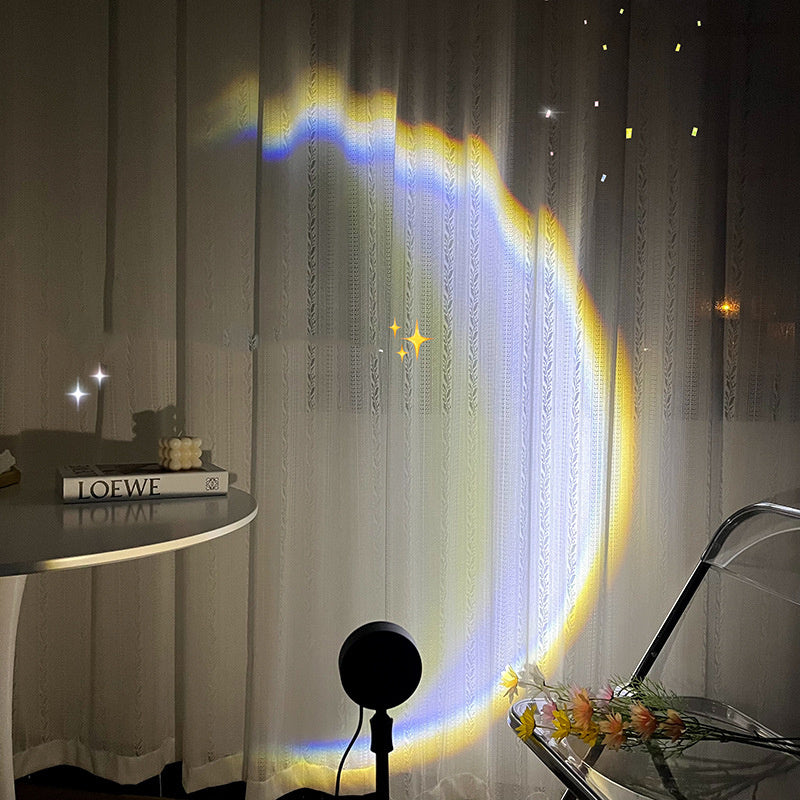 USB Moon Lamp LED Rainbow Neon Night Sunset Light Projector PhotographDobaDealsexpress.shopUSB Moon Lamp LED Rainbow Neon Night Sunset Light Projector Photography Wall Atmosphere LightingDetails
Overview:
1. Create a better mood in different environments2. USB socket; Plug &amp; Play; easily and widely used3. 360° rotation; adjustable to any angle4. 